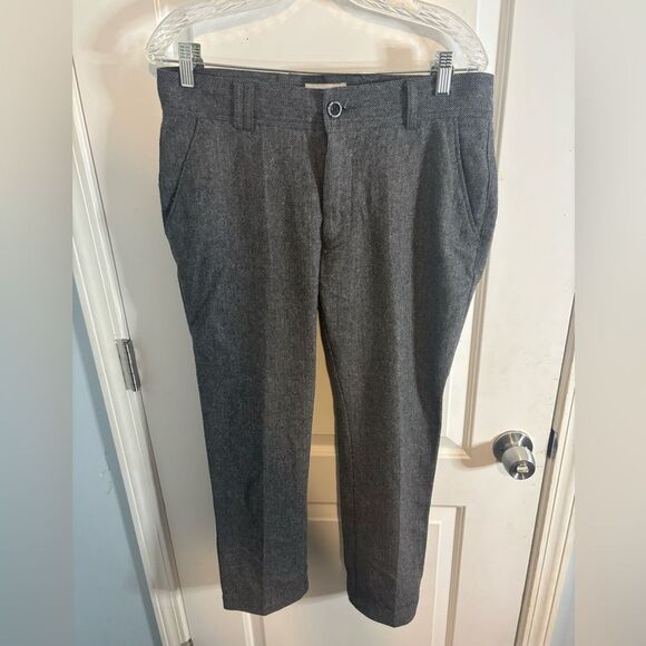 I love ugly Classic Charcoal wool herringbone Dress Pants for Men size m EUC - Picture 1 of 3
